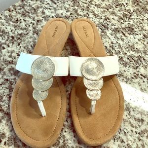 Alfani white and gold flats